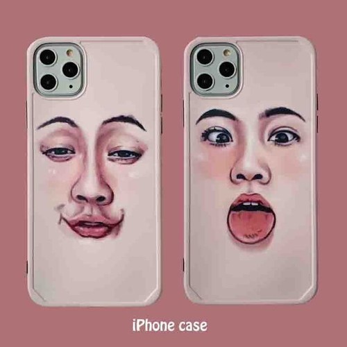 面白い顔のiphoneケース3 Iphoneケース カバー Ksksks 通販 Creema クリーマ ハンドメイド 手作り クラフト作品の販売サイト